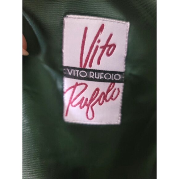 VITO RUFOLO Green Wool / CASHMERE Men's Blazer Notch Lapel & Button Closure SZ 4 - Picture 10 of 16